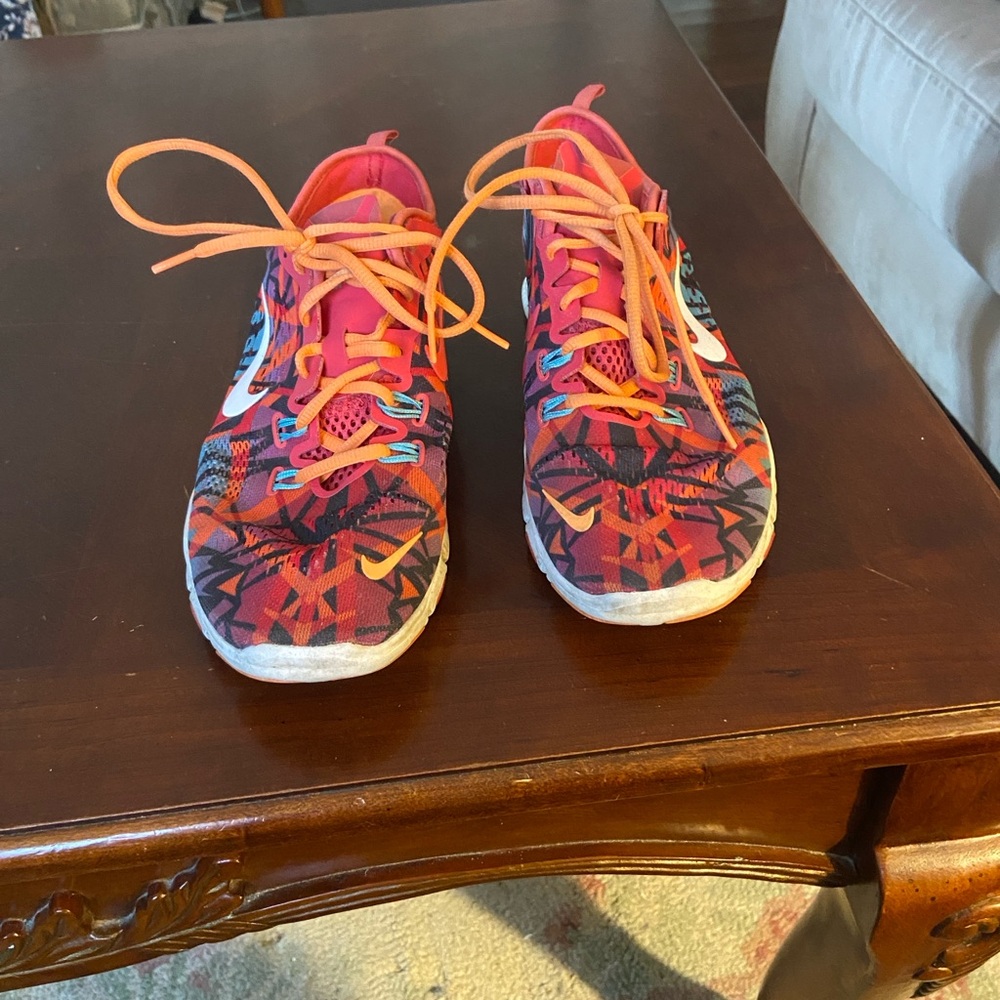 Nike Free Womens 5.0 Tr Fit 4 Mesh Print Training Shoes Size 9